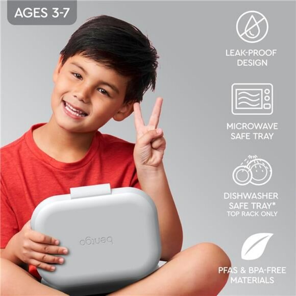 Kids bento lunch box with ice pack leakproof microwave safe school snack box - Picture 4 of 7